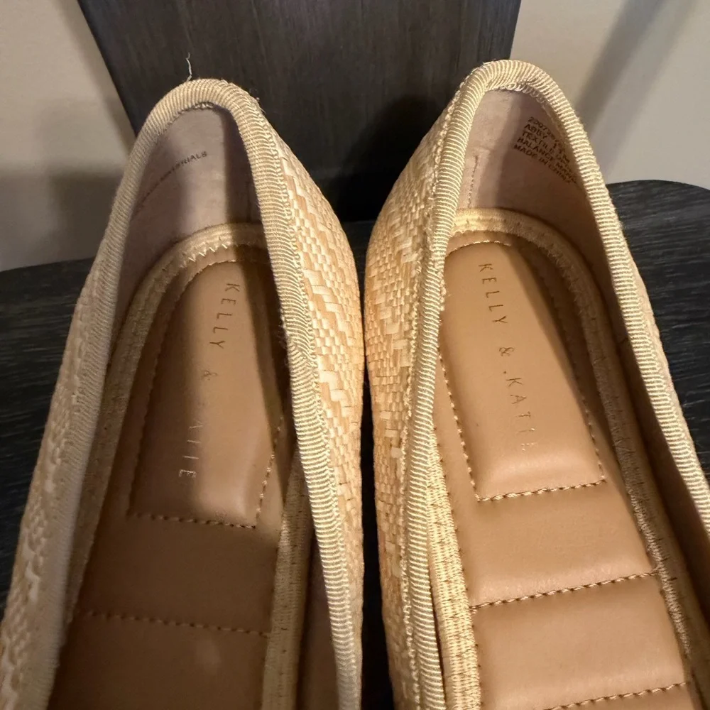 Kelly & Katie Abby Woven Pointed Toe Ballet Flats Bow Tan Beige 11M - Picture 3 of 13